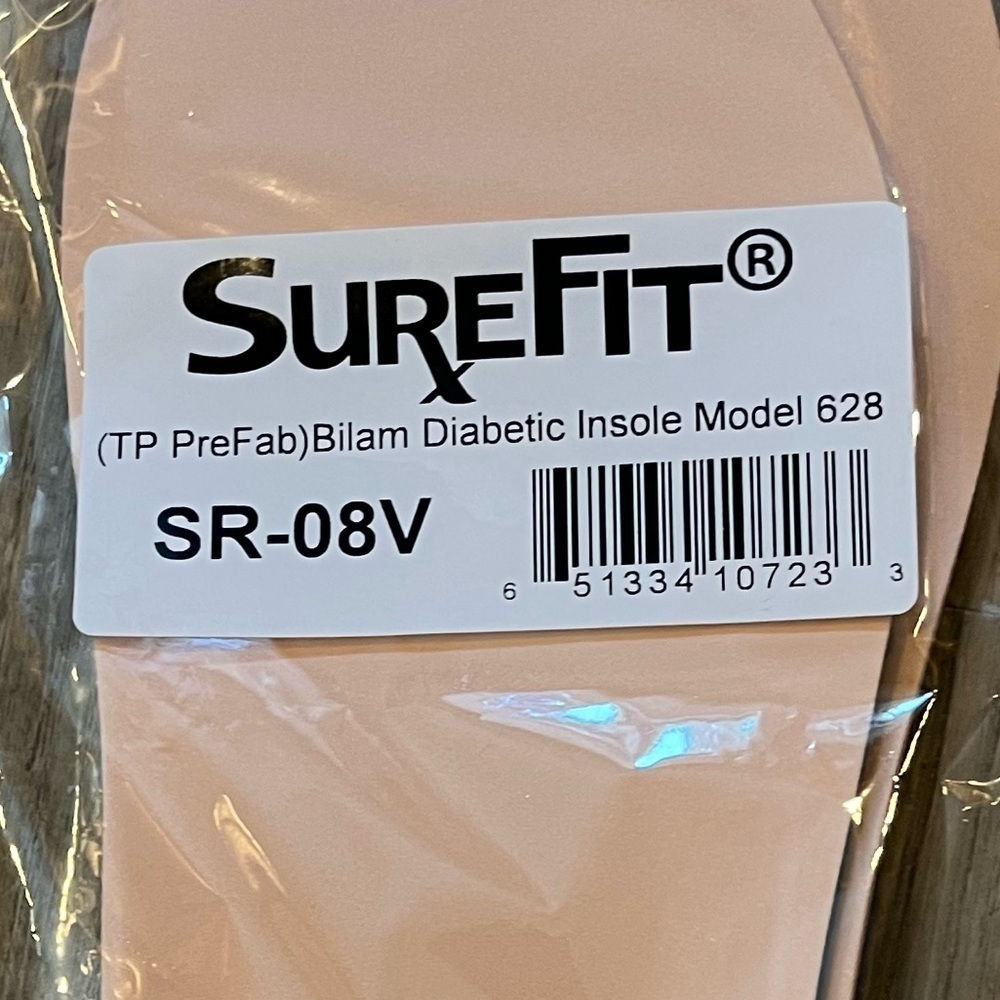 Sure Fit SR-08V Bilam Diabetic Insole in Soft Beige Model 628 - Picture 2 of 7
